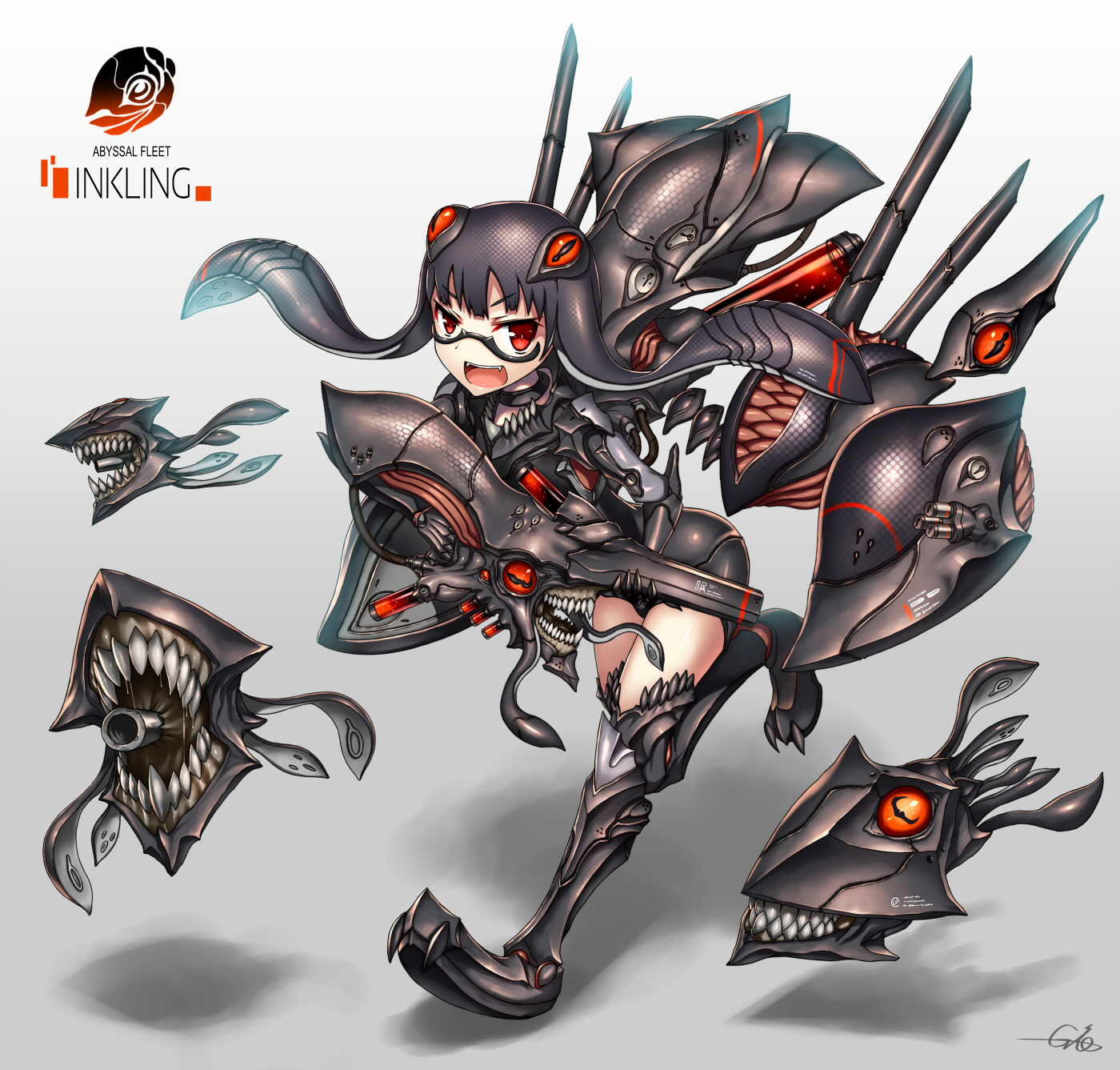 gia kantai collection splatoon inkling (splatoon) armor crossover gun ...